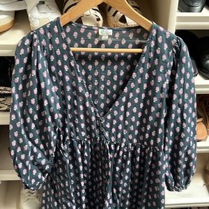 J.crew beachwear cover up block print navy dress
